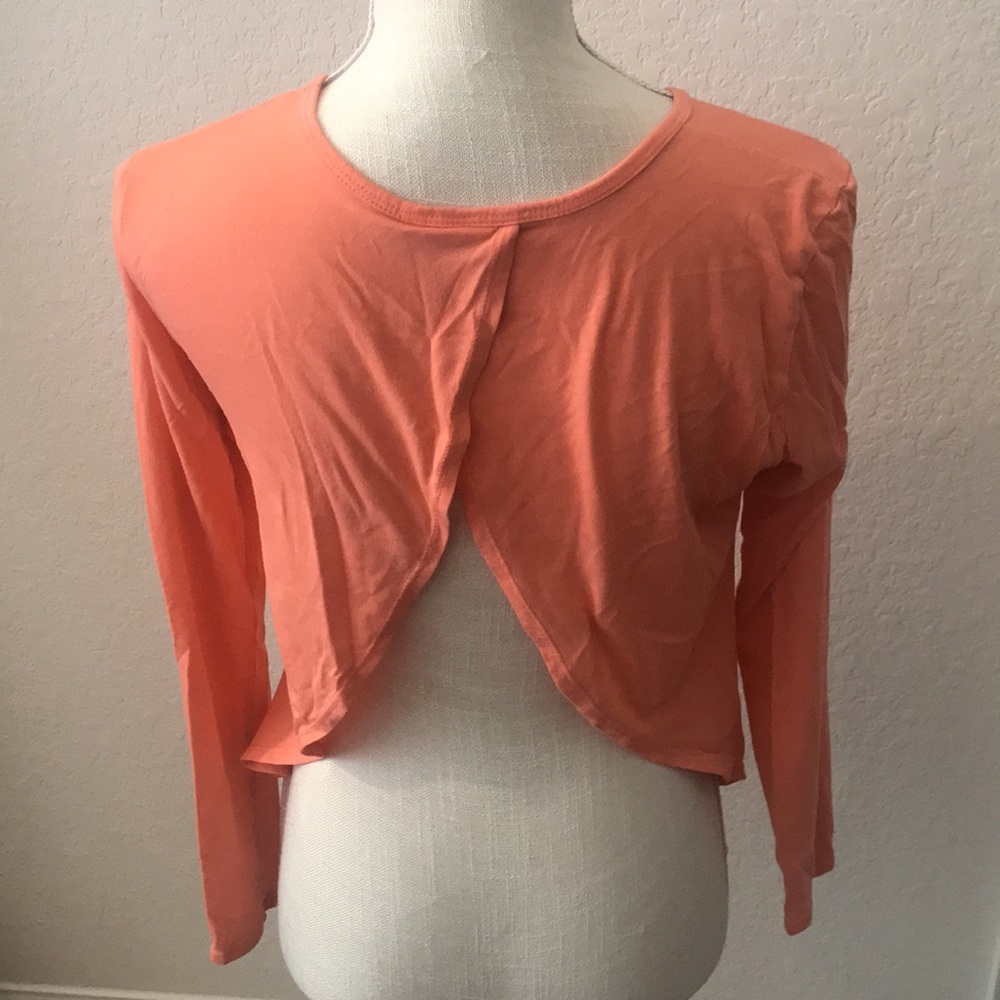 Fabletics Millie Peach Open Back Long Sleeve Top M - image 1